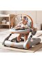 2 in 1 Baby Walker with Push Handle, Music Toy & Food Tray, Height Adjustable, Foldable (Light Grey)