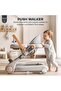 2 in 1 Baby Walker with Push Handle, Music Toy & Food Tray, Height Adjustable, Foldable (Light Grey) - 4