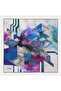 Soft Turquoise Purple Geometric Scarf - 3