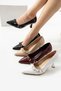 New Season Classic Heeled Shoes Black Patent Leather Heel Height 7 cm - 4