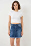 Women's Tasseled Mini Cotton Navy Blue Denim Skirt