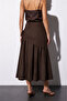 Shawl Detailed Skirt Brown - 4