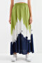 Women's Patterned Viscose Green Skirt - 2