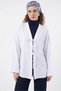 Women's V-Neck Lace-Up Viscose White Hijab Kimono