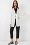 Women's Shirt Collar Lace-Up Viscose White Kimono - 2