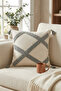 Decorative Punch Patterned Bohemian Cushion Cover with Tassels - Geometric Embossed