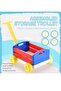 Kids Push & Pull Wagon Toy Cart with Handle and Open Storage Bin, 34CM, Red Blue Yellow - 5