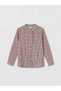 Lcw Grace Burgundy High Collar Plaid Women's Shirt - 5
