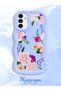 Samsung Galaxy A13 5g Compatible Case Camera Protector Blue Silicone Couple Phone Case Floral Pattern - 2