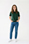 Women's Khaki Regular Full-Fit Cotton Combed Cotton Crew Neck T-Shirt - 4