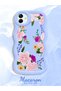 Samsung Galaxy M13 Compatible Case Camera Protector Blue Silicone Couple Phone Case Floral Pattern - 2