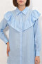 Women's Shirt Collar Ruffle Detailed Blue Tunic - 5
