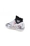 Unisex White Black Patterned Astroturf Football Shoes - 3
