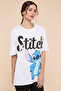 Stitch Print T-Shirt with Crew Neck and Short Sleeves - 2