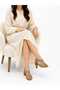 Genuine Leather Heel-Sandalized Women's Light Beige Nude Sandals - 5