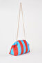 Women's River Blue-Burgundy Striped Lined Bag with Removable Chain Strap Hand and Shoulder Bag - 3
