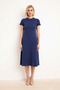 Women's Plus Size T-Shirt Dress A-Line Cut Short Sleeve Crew Neck Pocketed Midi Length 100% Cotton Comfortable - 4
