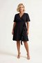 Women's Plus Size Double Breasted Lapel Short Sleeve Mini Dress Lined Woven Daily Casual Modern Stylish Elegant - 4