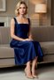 Women's Square Neck Thick Strap A-Line Midi Satin Woven Cocktail Evening Dress Casual Comfortable Modern - 3