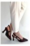 Bellamor Women's Patent Leather Pointed Toe Goblet Heeled Slingback Shoes - 4