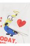 White Crew Neck Minions Printed Girls' T-Shirt - 4
