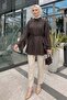 Volan Detailed Lace-Up Tunic Y0136 - Aci Brown - 2