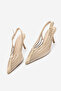 Women's Stiletto Pointed Toe Transparent Mesh Strap Classic Heeled Shoes Vimola Beige Suede - 3