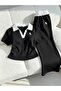 Ophella Polo Collar Ribbed Lycra Luxy Tracksuit Set