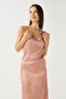 Luna Touch Slit Detailed Satin Nightgown Mink - 3