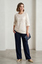 Women's Plus Size Lycra Crew Neck Foil Printed Short Sleeve Mom T-Shirt Combed Cotton Blouse - 5