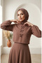 Double Suit with Double Fabric Skirt 5721-05 Milk Coffee - 4