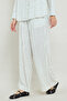 Striped Wide Leg Pants with Elastic Waist - 3
