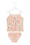 Girl's Salmon Pink Abstract Patterned Cotton Underwear Set