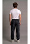Men's Black Parachute Pants Sweatpants with Zipper Pockets and Elastic Cuffs - 3