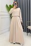 Pleated Long Skirt Modal Hijab Oversize Women's Suit 3201 - 3
