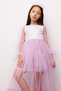 Lilac Glitter Long Sleeve Girls' Dress with Long Tulle Skirt - Harriet - 3