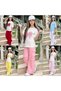 Girl's Bow Embroidered Stone Detailed T-Shirt - Cargo Pocket Linen Trousers - Hat 3-Piece Summer Set - 100% Cotton - 4