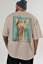 99 Cats for Cat Lovers Printed Beige Oversize T-Shirt 100% Cotton Unisex Cat Lover Premium Design - 5