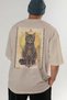 For the Love of Cats 97 Cat Printed Beige Oversize T-Shirt 100% Cotton Unisex Cat Lover Premium Design - 6