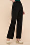 Solid Wide Leg Pants with Elastic Waist - 2