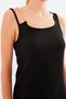 Women's Round Neck Black Dress with Chain Detail - 3