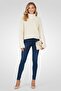 Women Solid Cable Knit Sweater, Off White