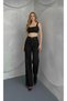 Elay High Waist Women's Black Denim Trousers Black Loose Jeans Lycra Stretch Palazzo - 2