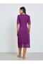 Purple Lace Trim Bow Detail Nightdress - 4