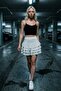 4-Layered Ruffled Mini Skirt with Elastic Waist and Comfortable Fit - 6
