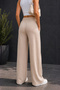Palazzo High Waist Fabric Trousers C652-Cream - 6