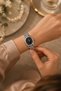 Fioca Silver Women's Wristwatch – Elegant Quartz Watch with Black Dial, Stone Detail Oval Case, and Steel Band - 6