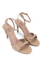 Women's Genuine Leather Beige Heeled Shoes - 2