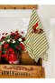 Green Striped Linen Embroidered Kitchen Towel - 4
