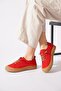 Mertev Rubber Tied Toe Genuine Leather Women's Shoes Red Nubuck - 2